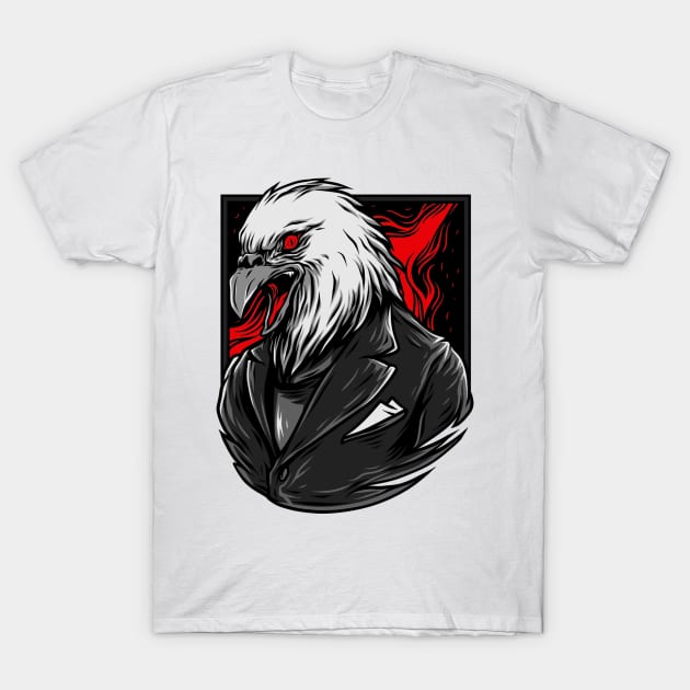 Sparrow Hawk Eagle Grey Red T-Shirt by BradleyHeal